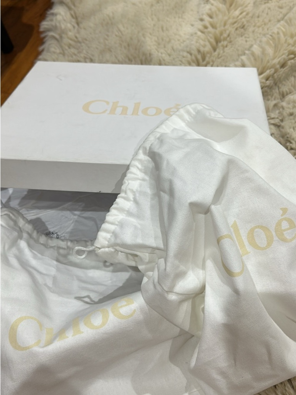 Chloe Black Rain Boots with Cream Faux-Shearling Cuff, Size EU 38 - Picture 5 of 6